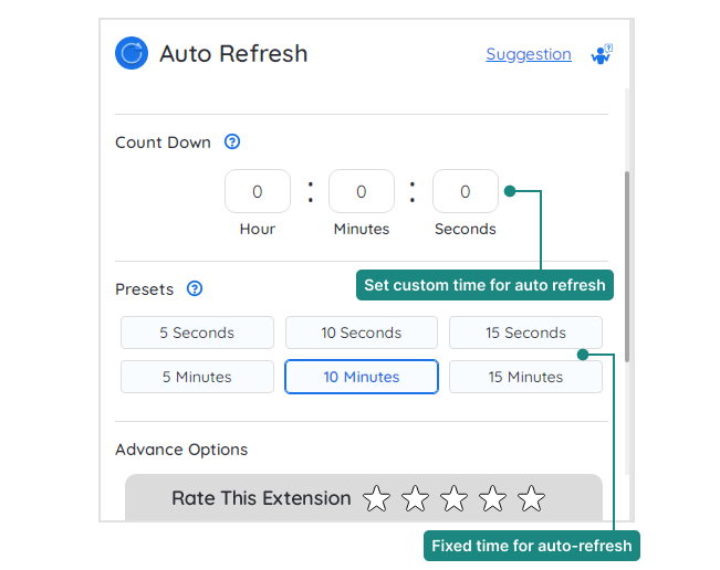 Auto Refresh Page extension