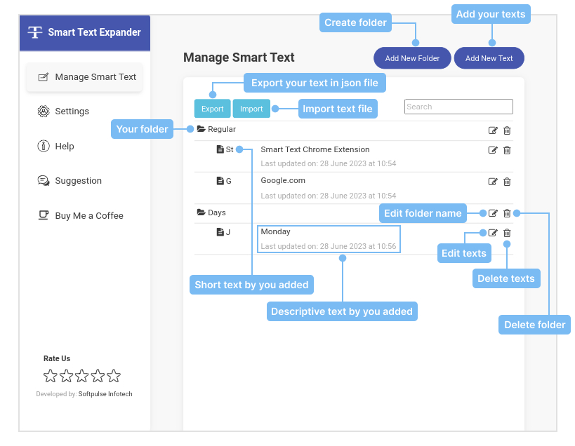 Text expander extension