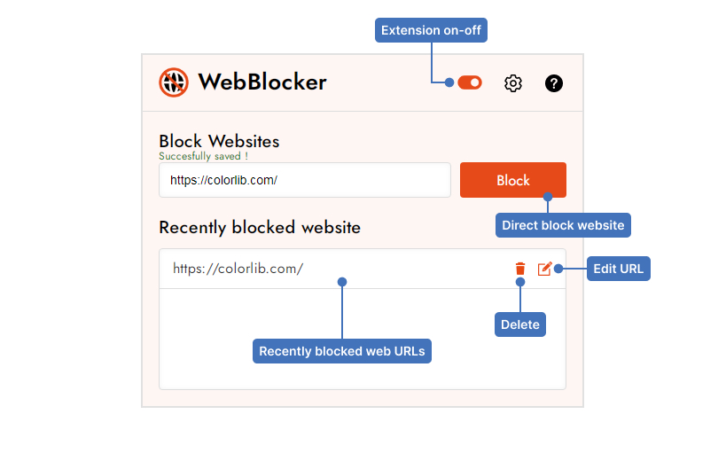 web cm block extention