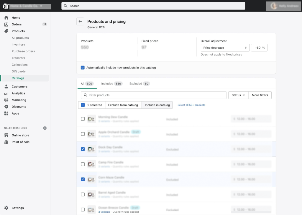 Shopify B2B Features