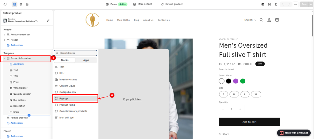 How to add a size chart to Shopify product page