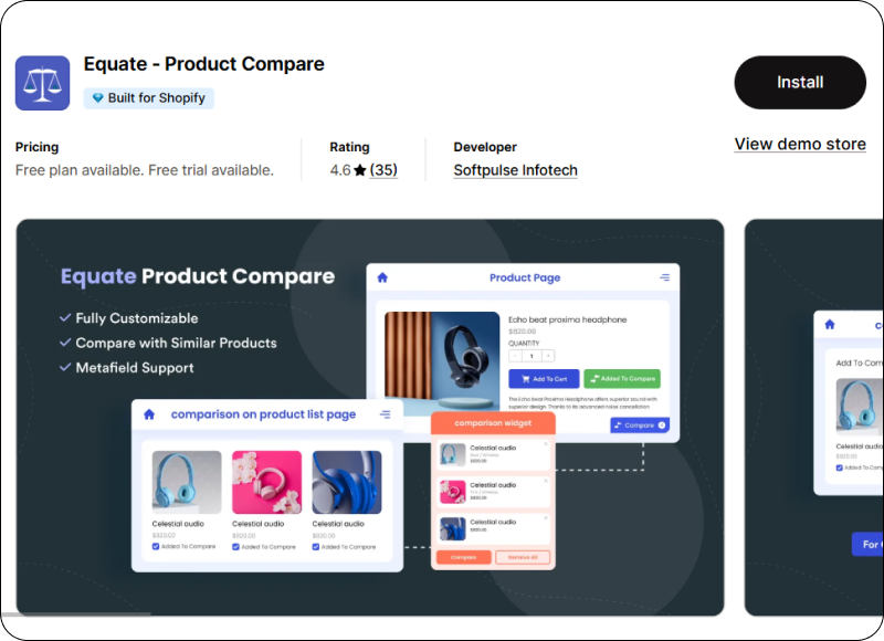 Product Compare Shopify App