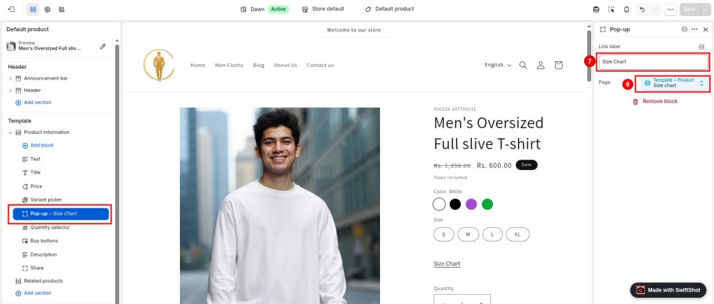 How to add a size chart to Shopify product page