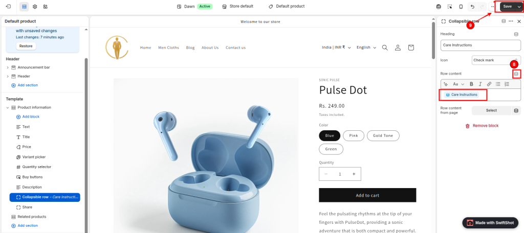 Shopify product metafields