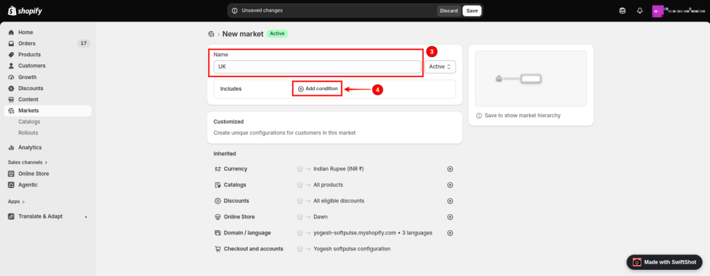 Shopify currency shipping location popup