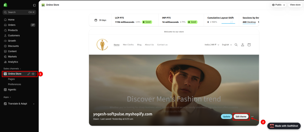 Shopify product metafields