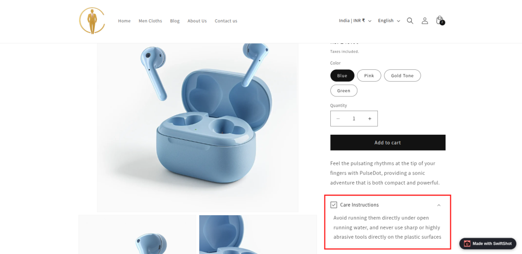 Shopify product metafields